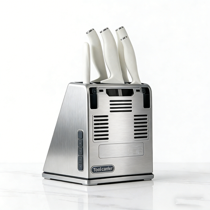 LionSteel Three Rapid Folder Knife 2.95" M390 Blade, Matte Titanium/Carbon Fiber Handles