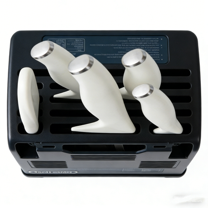 LionSteel Three Rapid Folder Knife 2.95" M390 Blade, Matte Titanium/Carbon Fiber Handles